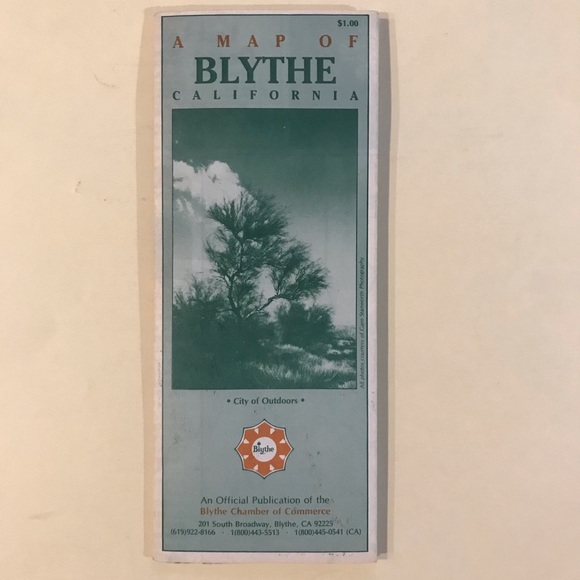 VINTAGE 1990s Blythe, California Street Map